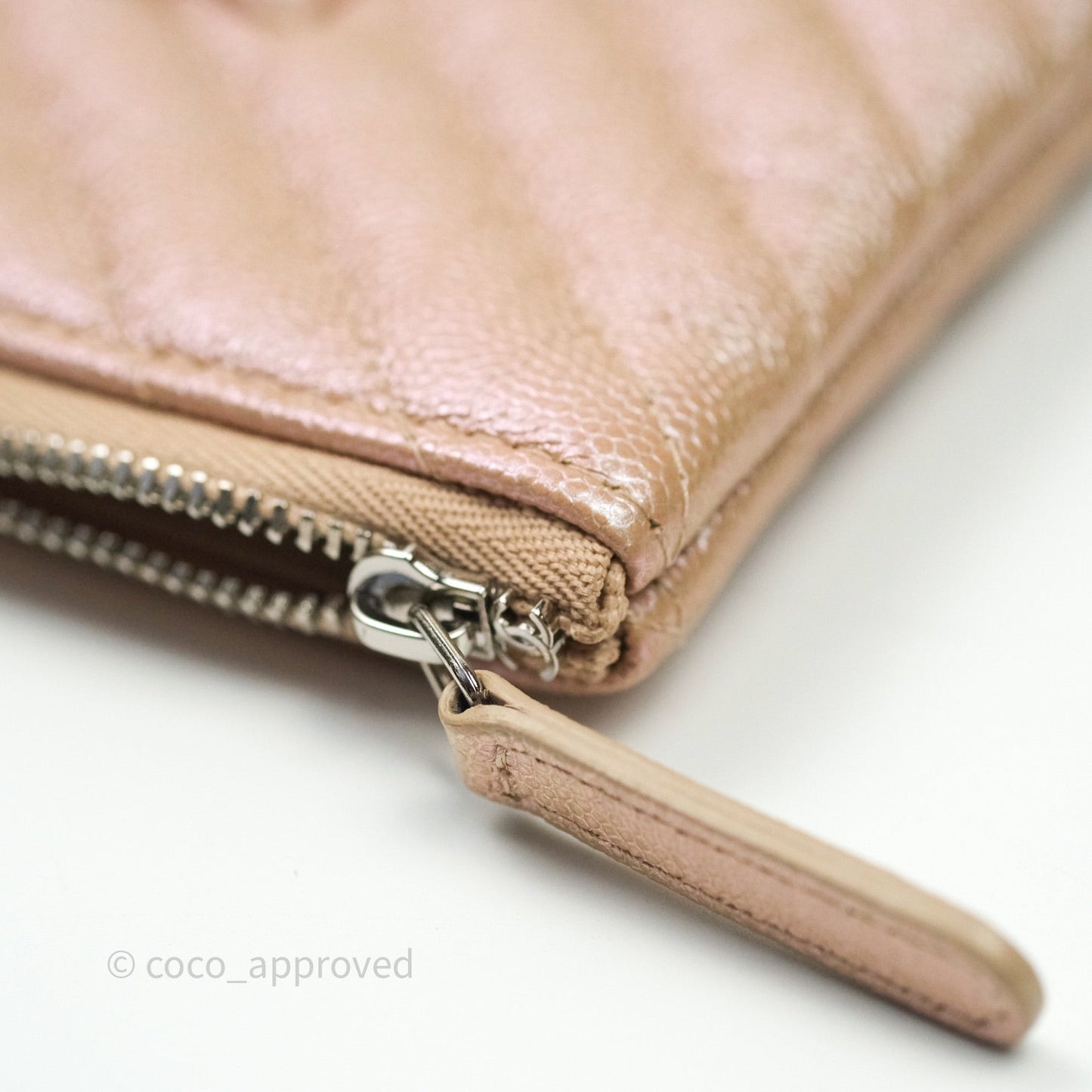 Chanel Medium O Case Chevron Rose Gold 17B