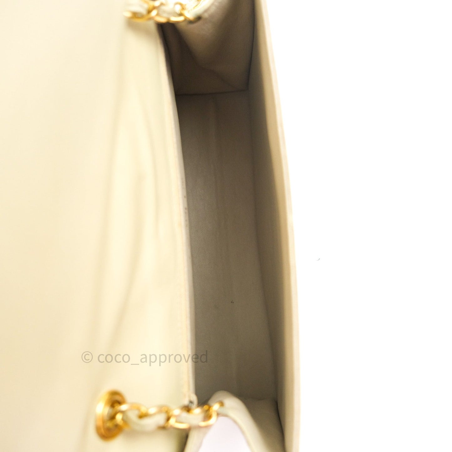 Chanel Vintage Flap Small in Cream Lambskin 24K Gold Hardware