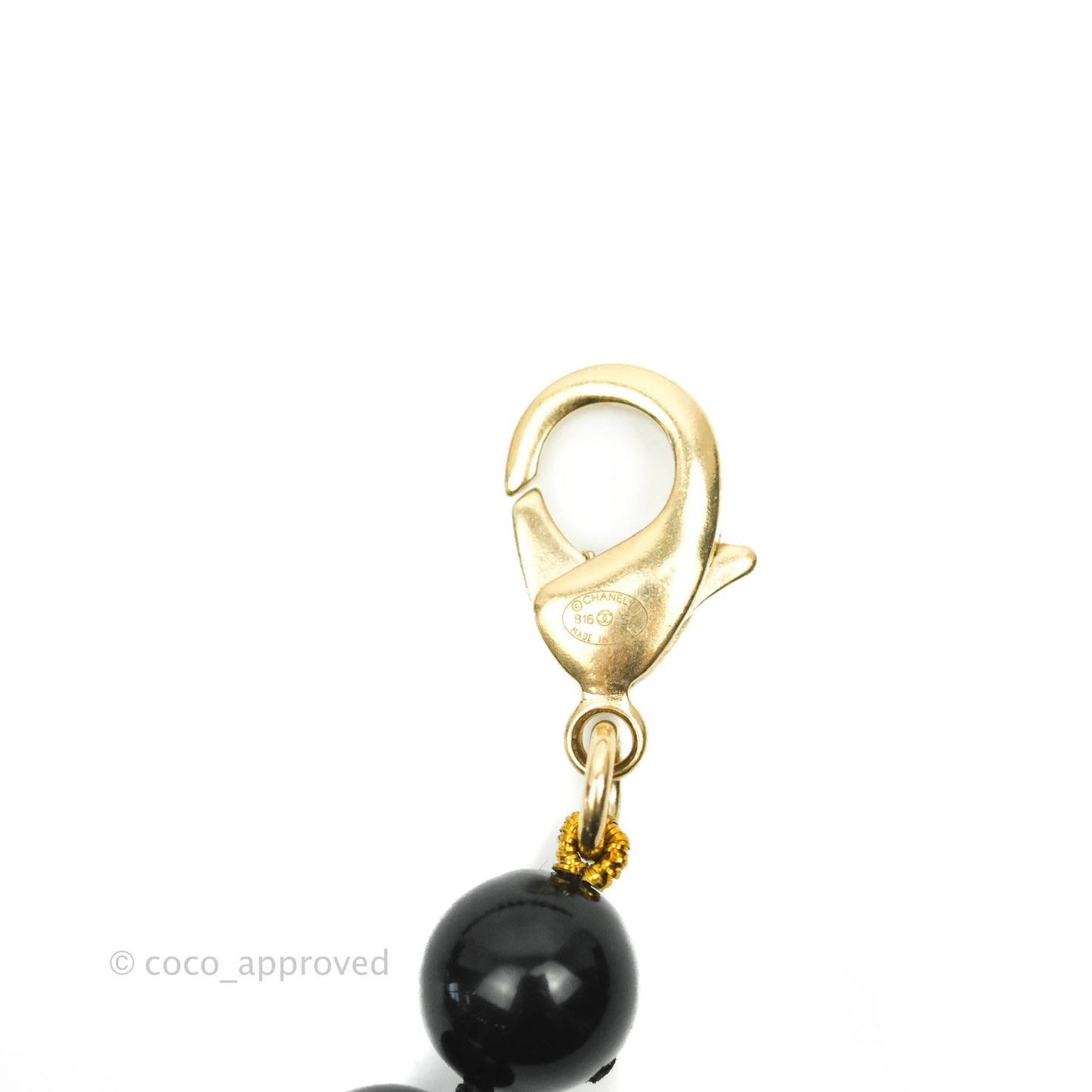 Chanel CC Station Black & Gold Beaded Necklace 16S