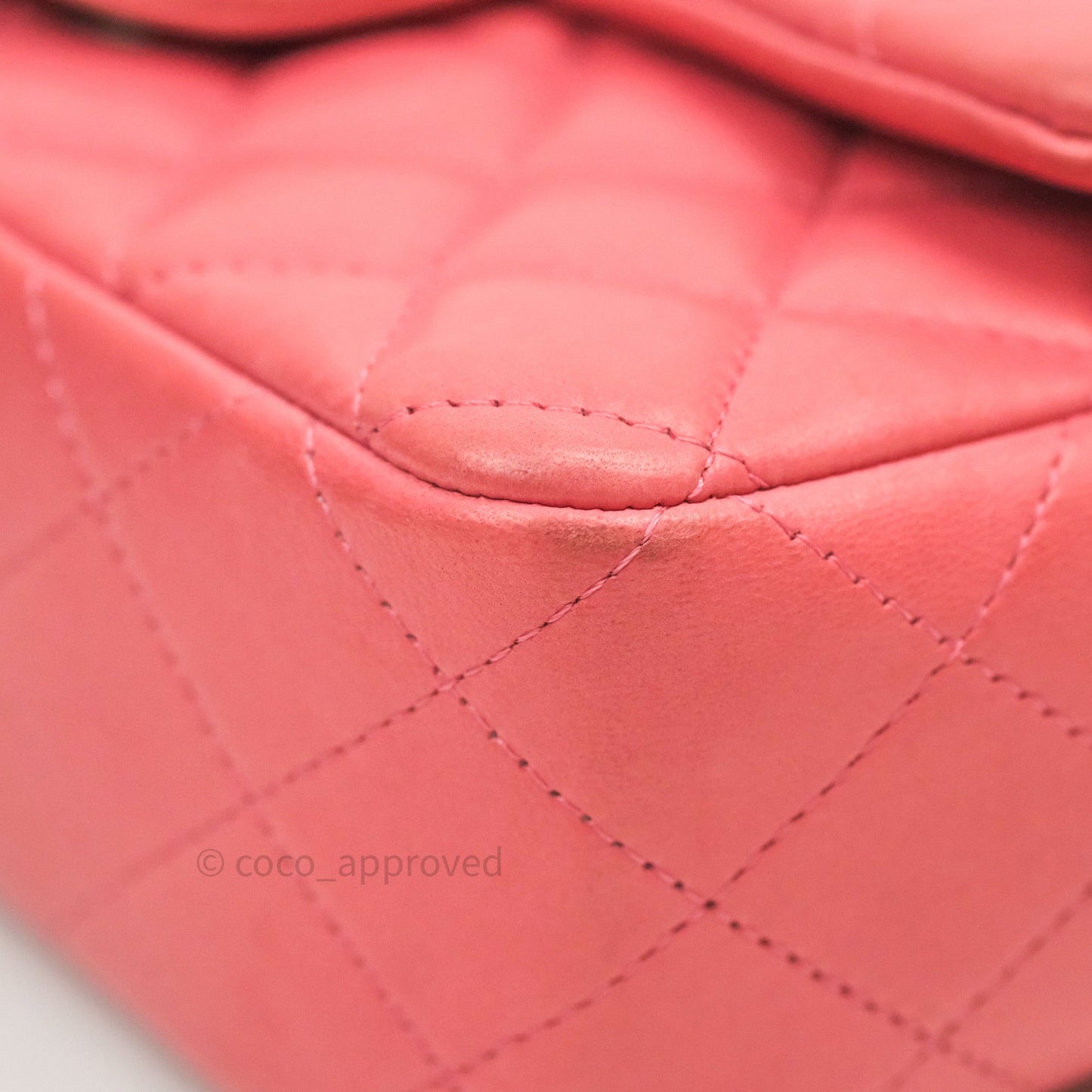 Chanel Quilted Mini Rectangular Pink Lambskin Silver Hardware
