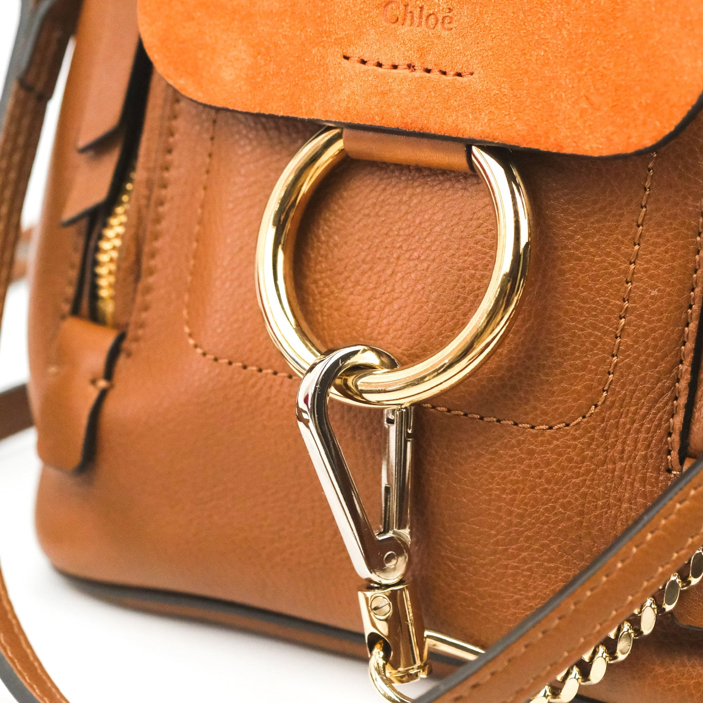 Chloé Mini Faye Backpack Brown