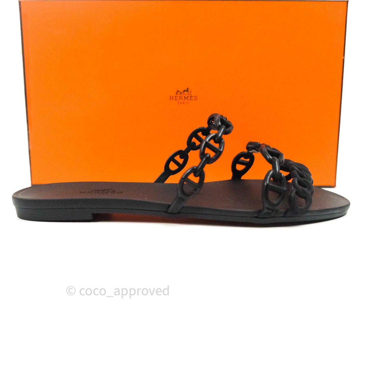 Hermès Rivage Sandals Black Size 36