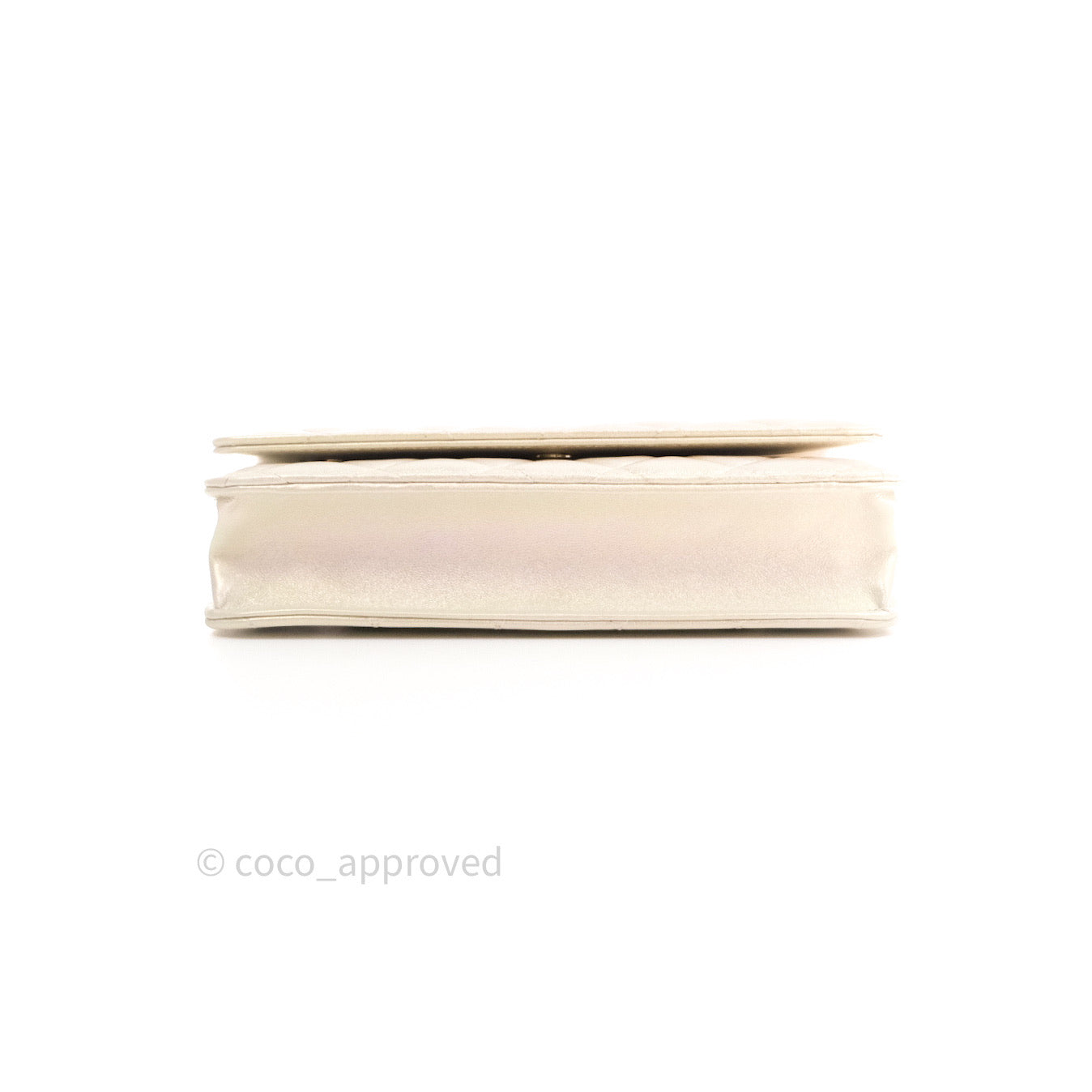 Chanel Quilted Wallet on Chain WOC Iridescent Ivory Gold Hardware 20A