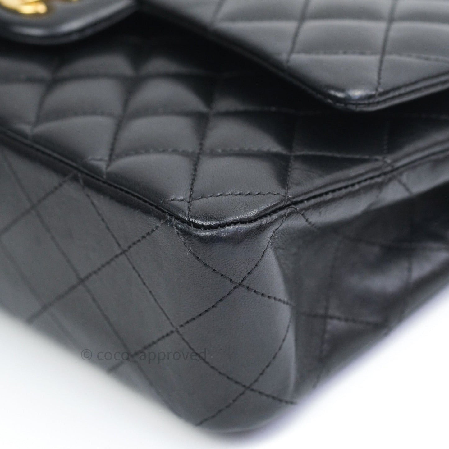 Chanel Classic M/L Black Lambskin Gold Hardware