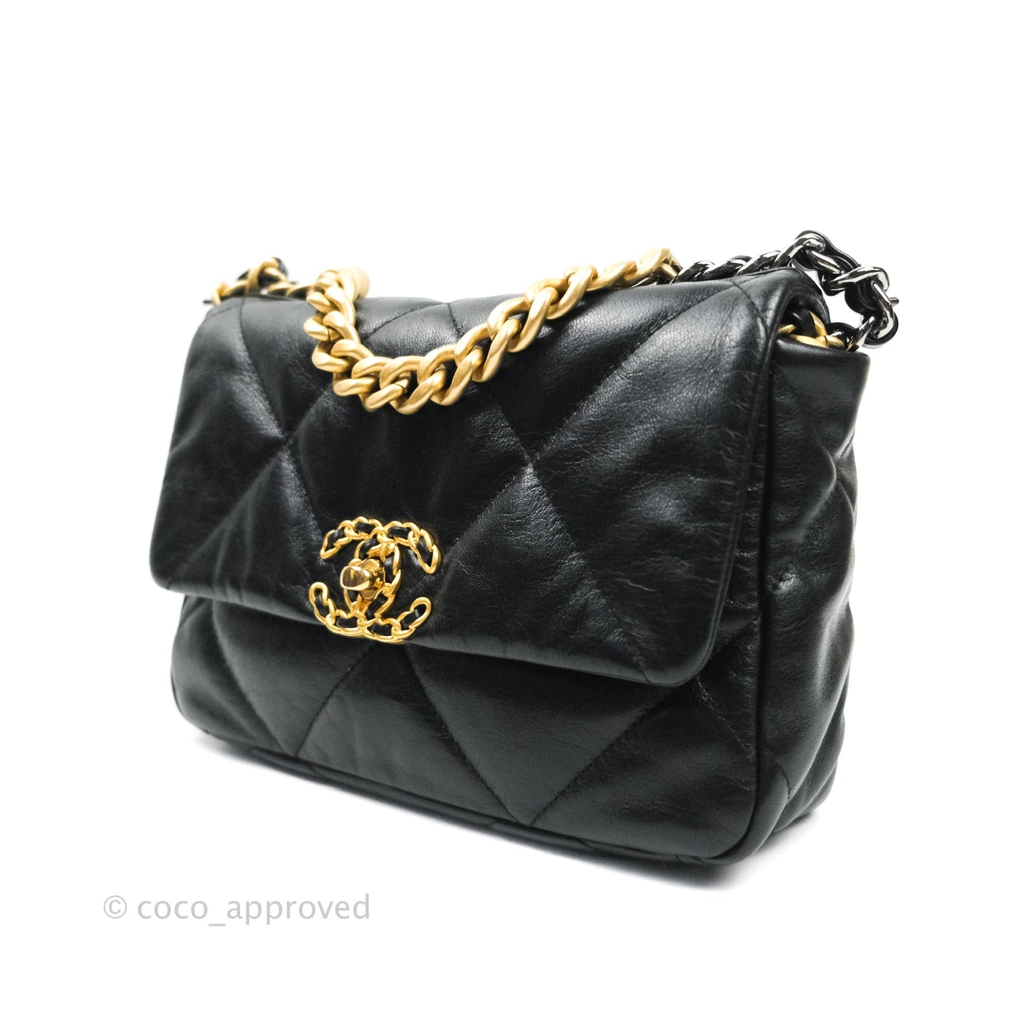 Chanel 19 Small Black Goatskin Mixed Hardware