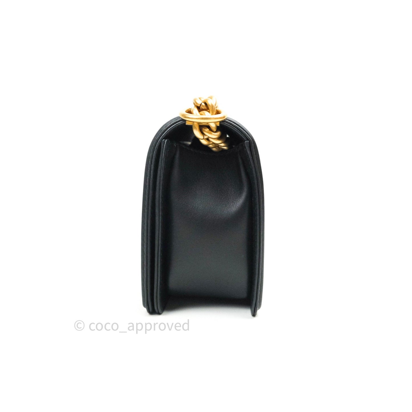 Chanel Boy Quilted Medium Black Calfskin Gold Hardware 20C