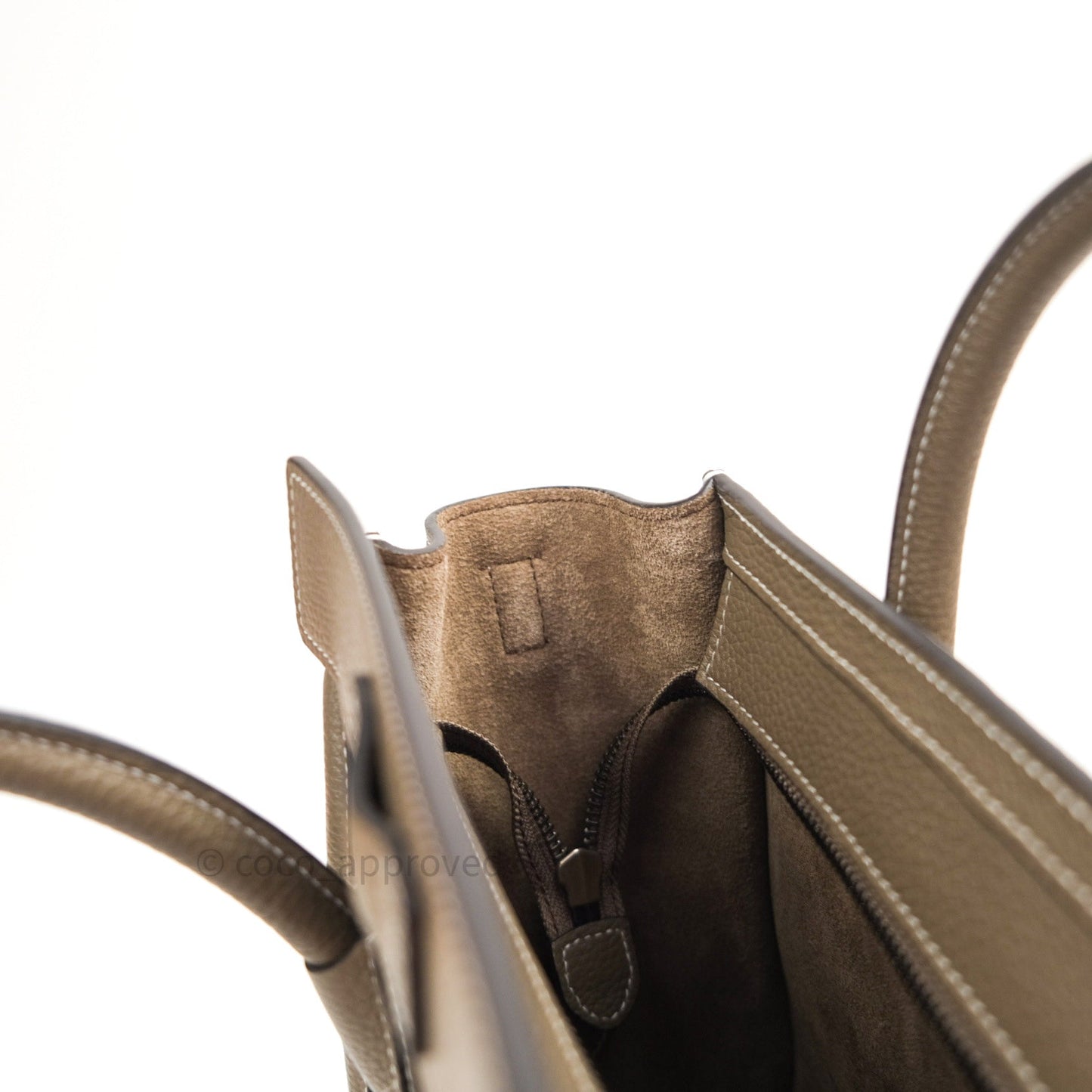 Celine Nano Luggage in Souris Drummed Calfskin