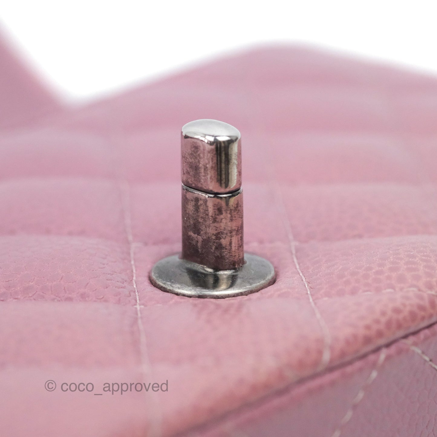 Chanel Quilted Mini Rectangular Flap Dark Pink Caviar Ruthenium Hardware