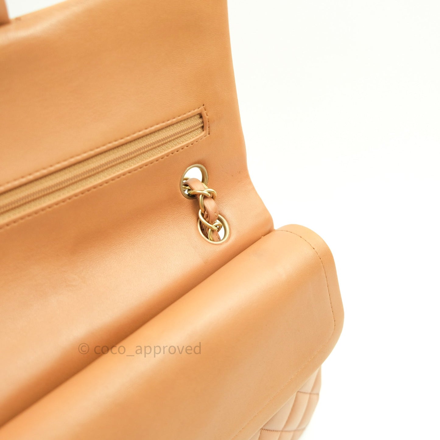 Chanel Classic M/L Beige Lambskin Gold Hardware