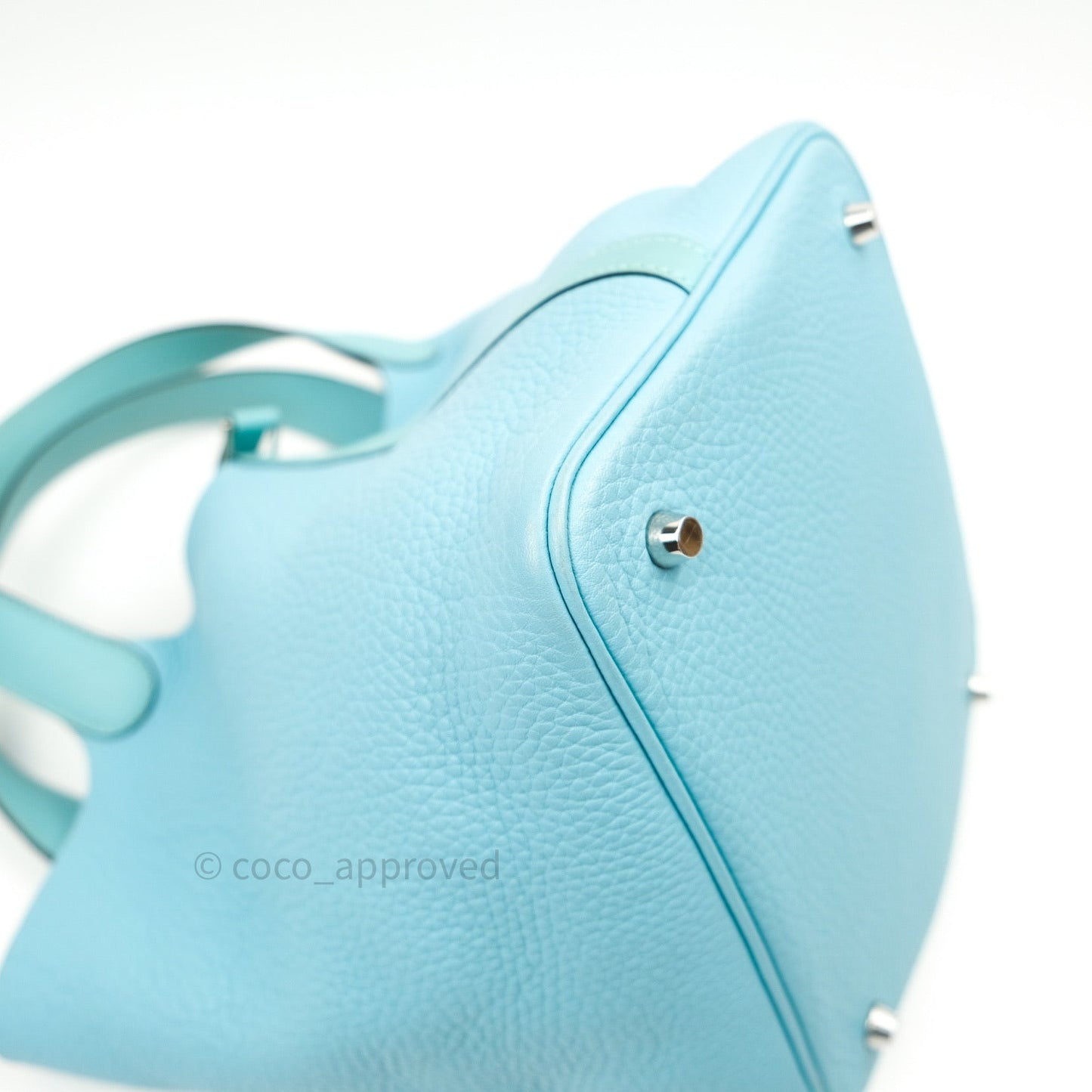 Hermès Picotin 22 Clemence Blue Atoll Palladium Hardware