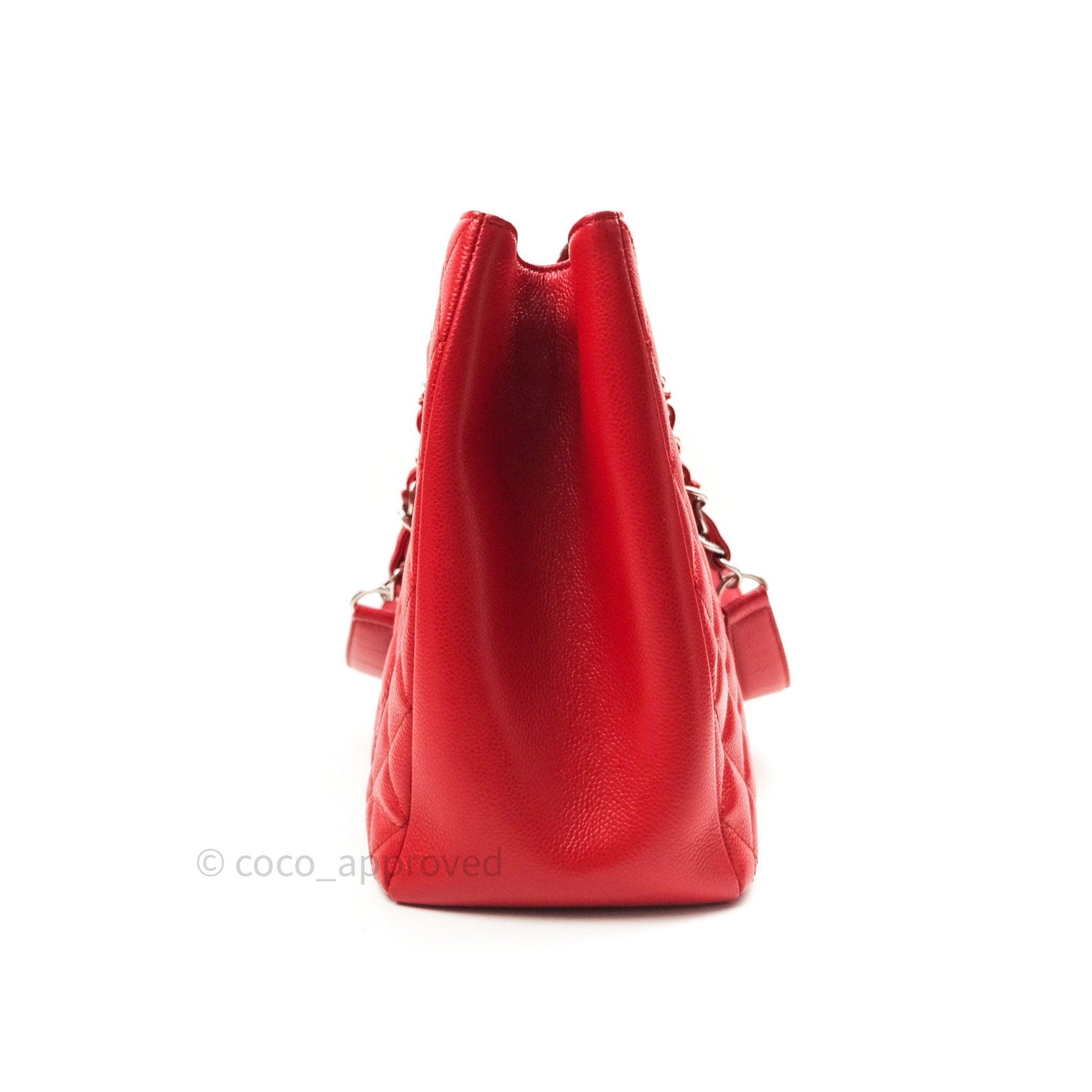 Chanel XL Grand Shopping Tote GST Red Caviar Silver Hardware