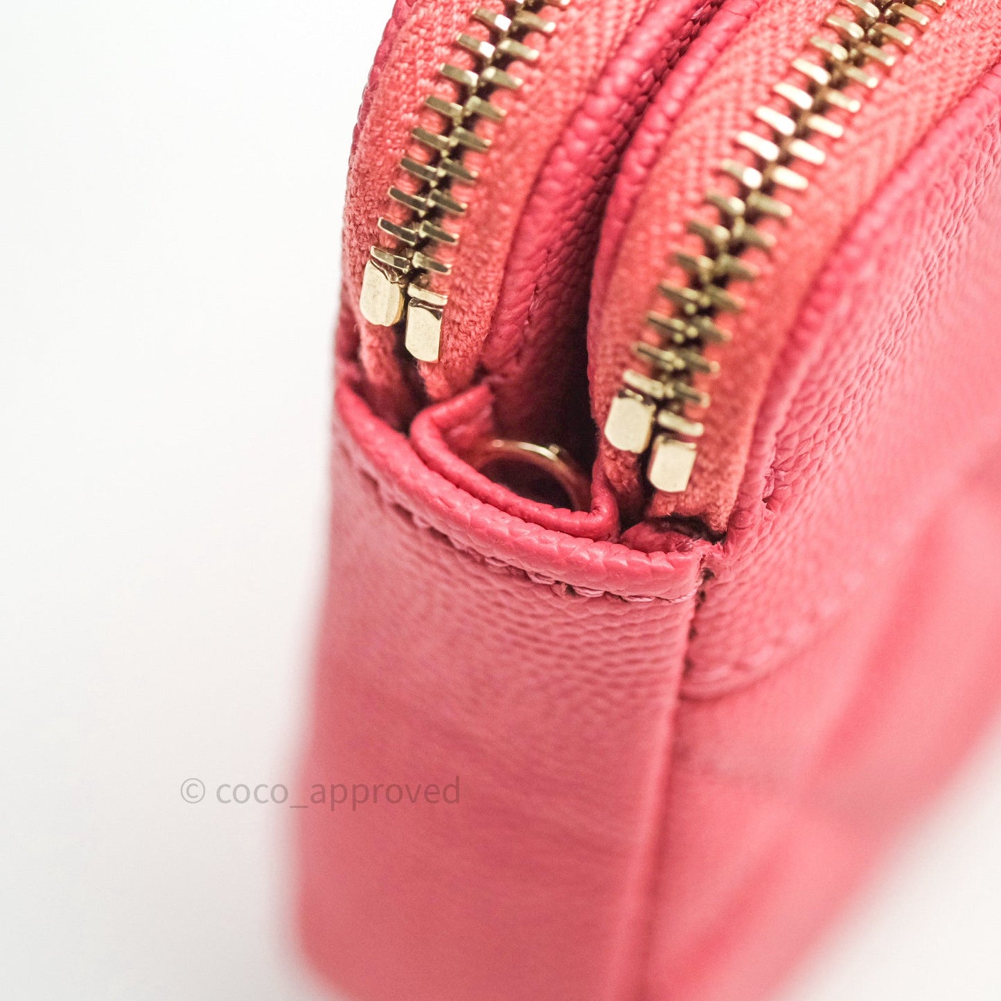 Chanel Quilted Clutch With Chain Pink Caviar Gold Hardware