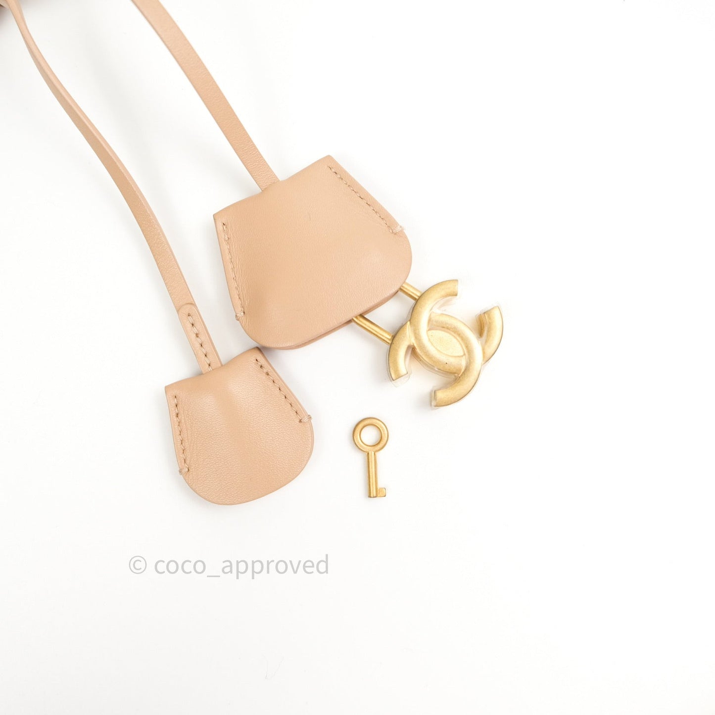 Chanel Quilted Small CC Filigree Vanity Case Beige Beige Caviar