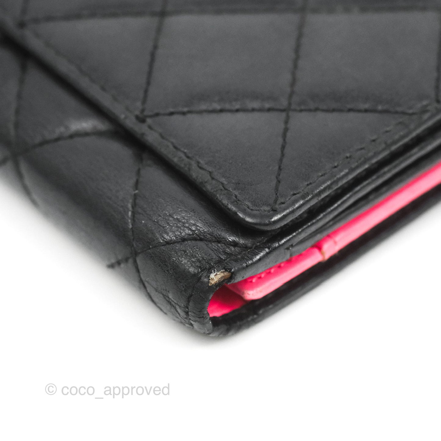 Chanel Quilted Cambon Ligne Flap Wallet Black Lambskin Patent