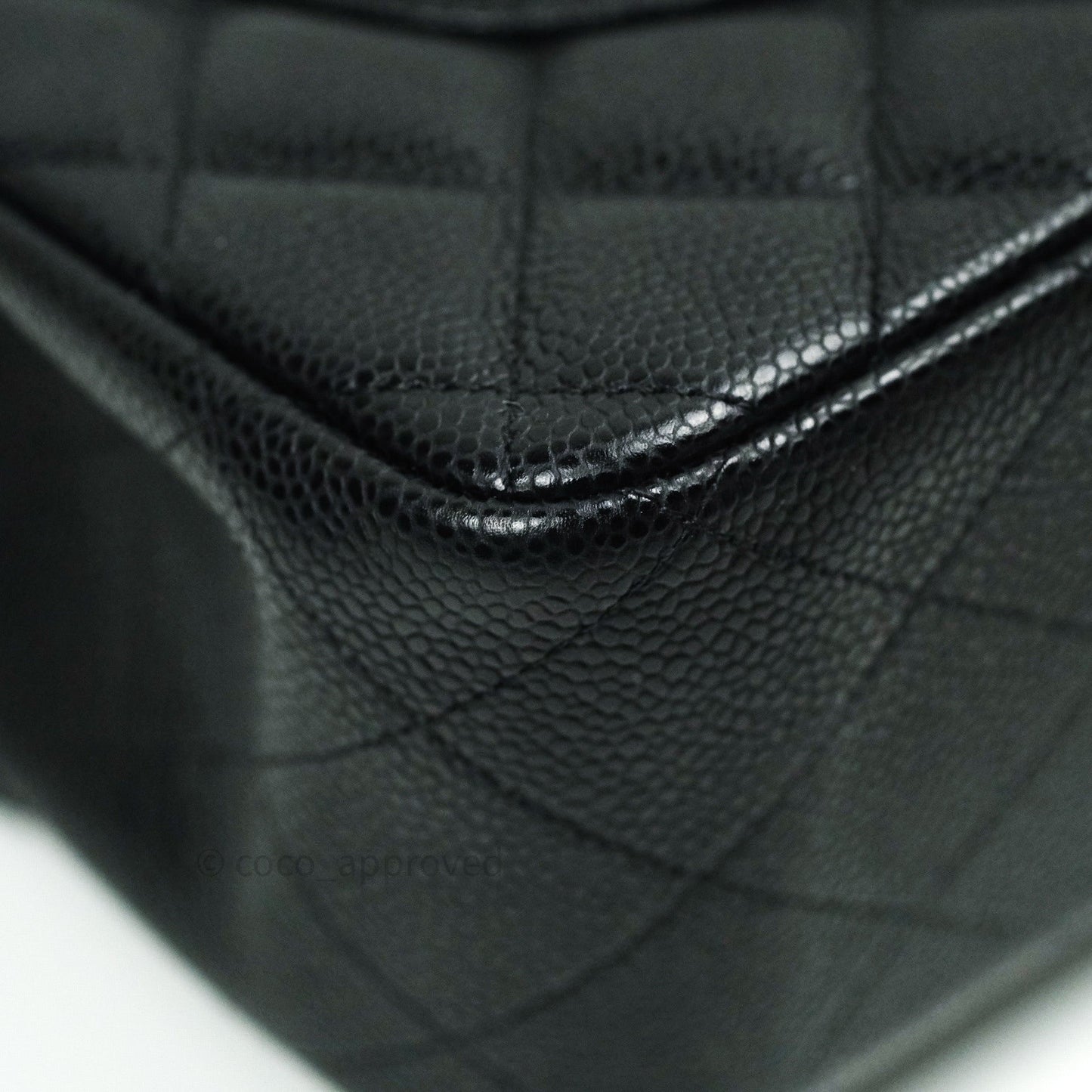Chanel Classic Jumbo Double Flap Black Quilted Caviar Silver Hardware⁣⁣