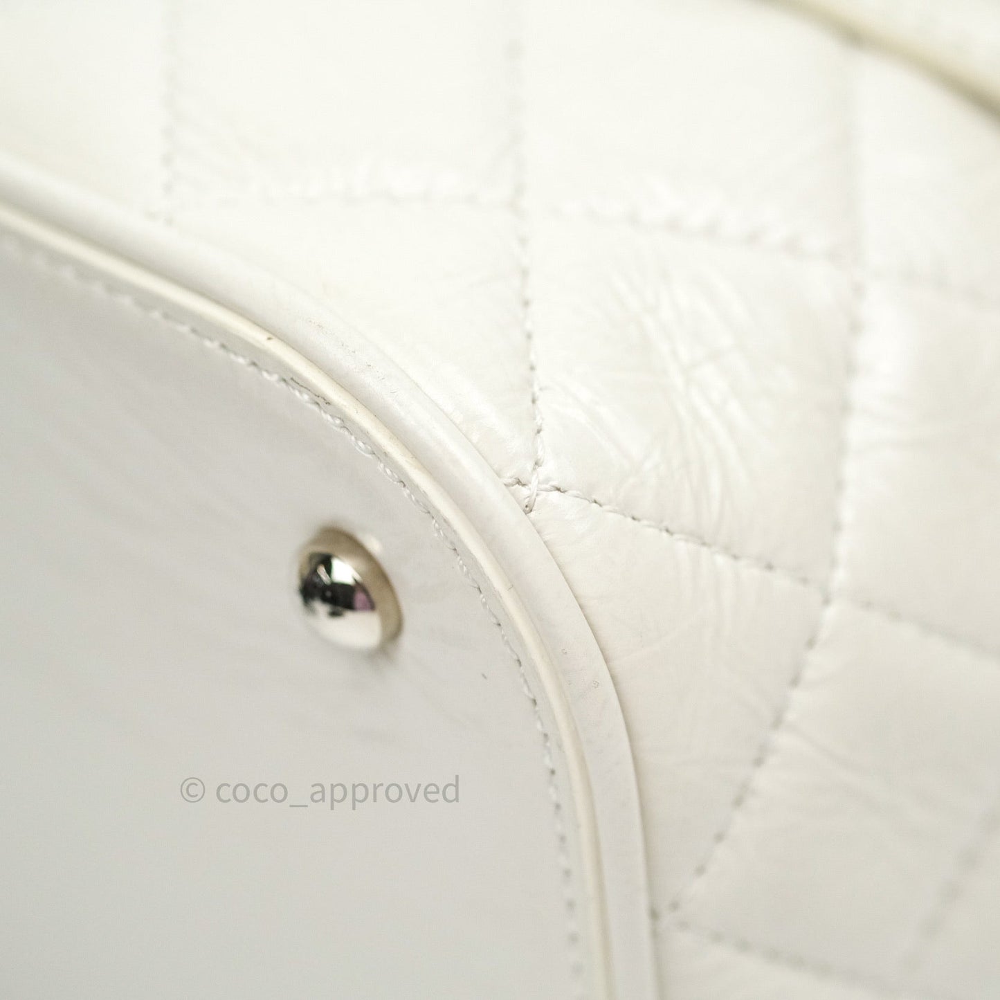 Chanel Crumpled Calfskin PVC Quilted Backpack White