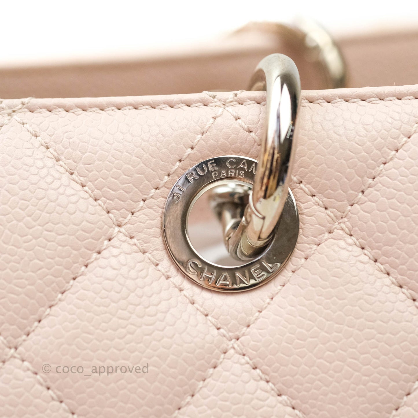 Chanel GST Pale Pink Caviar Silver Hardware