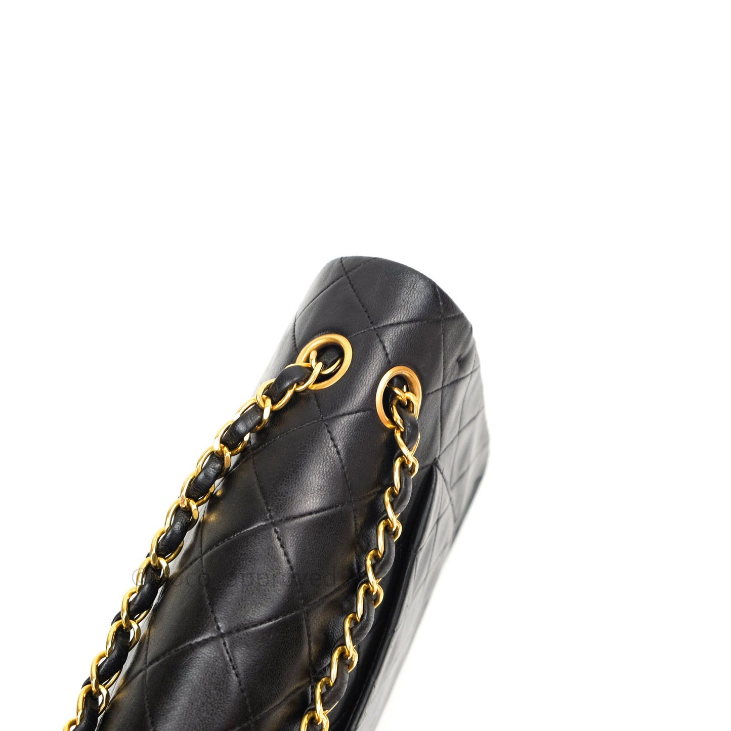Chanel Vintage Classic Double Flap M/L Black Lambskin 24K Gold Hardware