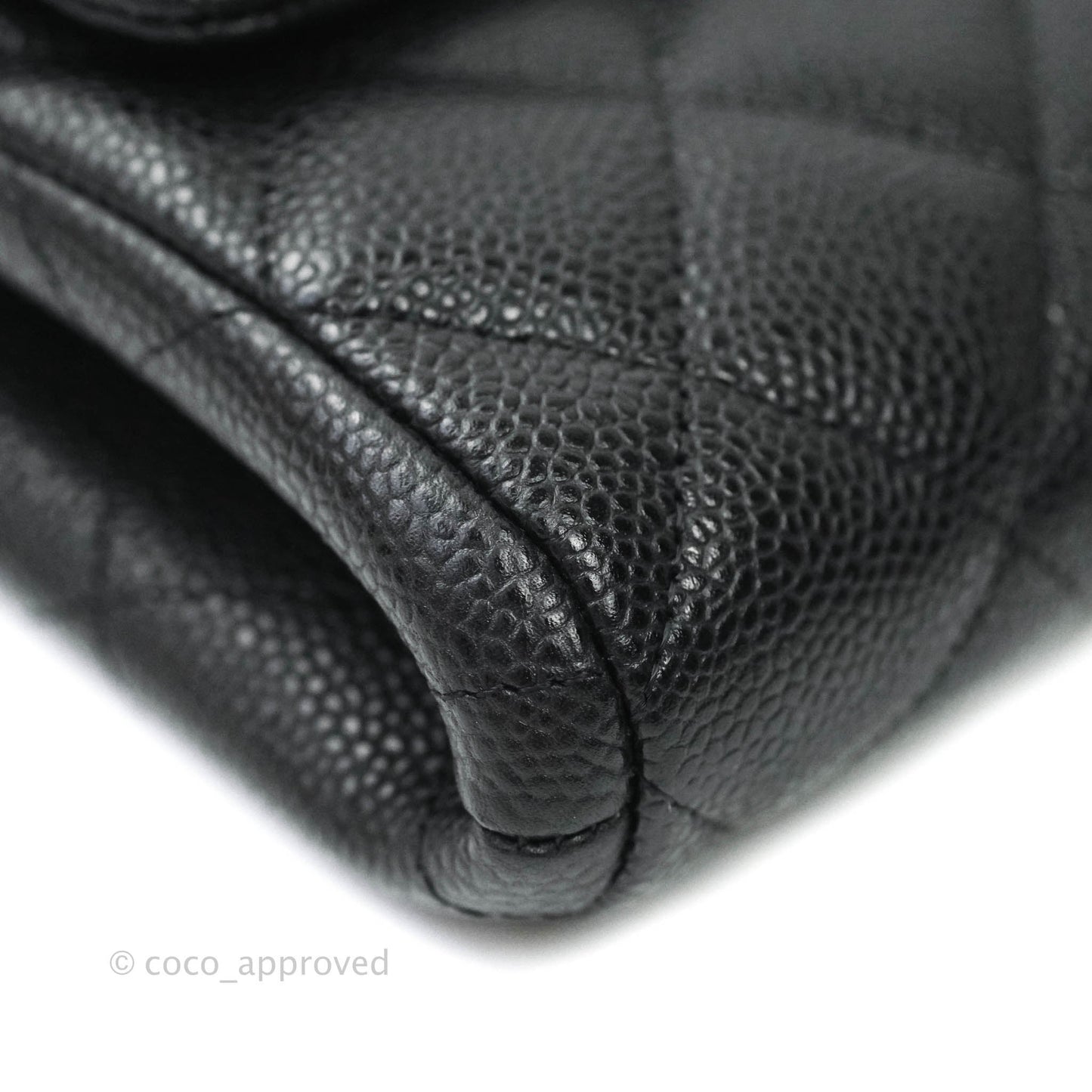 Chanel Quilted Clutch with Chain Black Caviar Silver Hardware