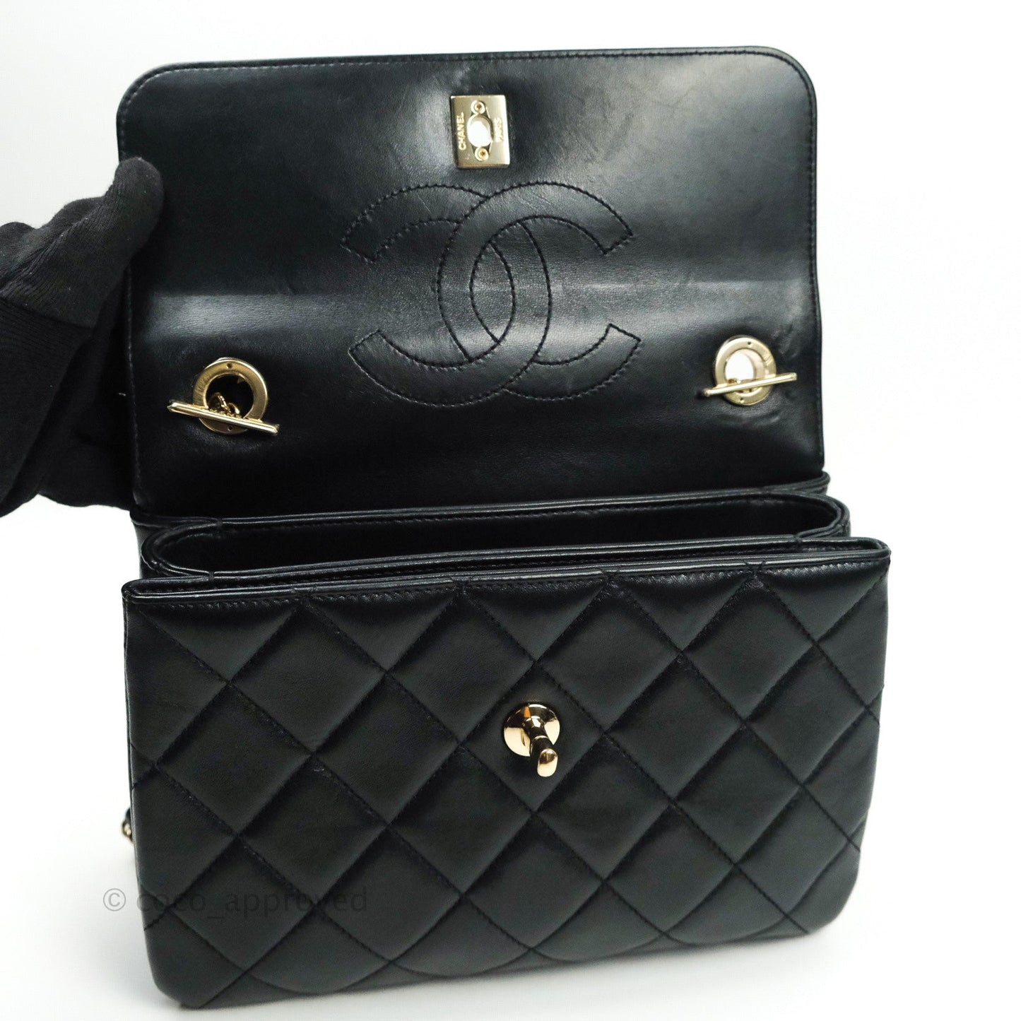 Chanel Trendy CC Small Black Lambskin Gold Hardware