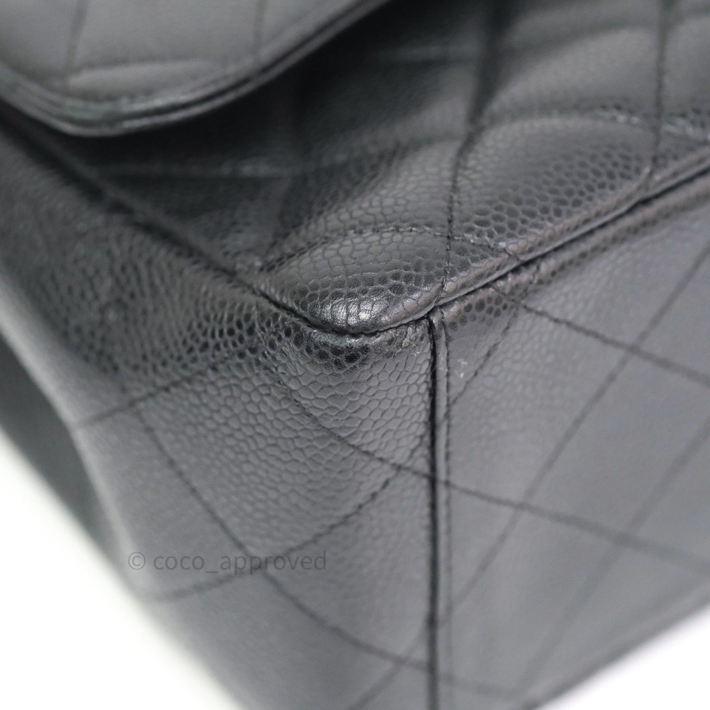 Chanel Classic Maxi Single Flap Quilted Black Caviar Silver Hardware