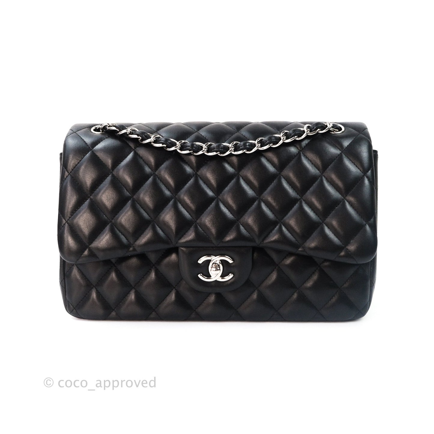Chanel Jumbo Double Flap Black Lambskin Silver Hardware⁣⁣