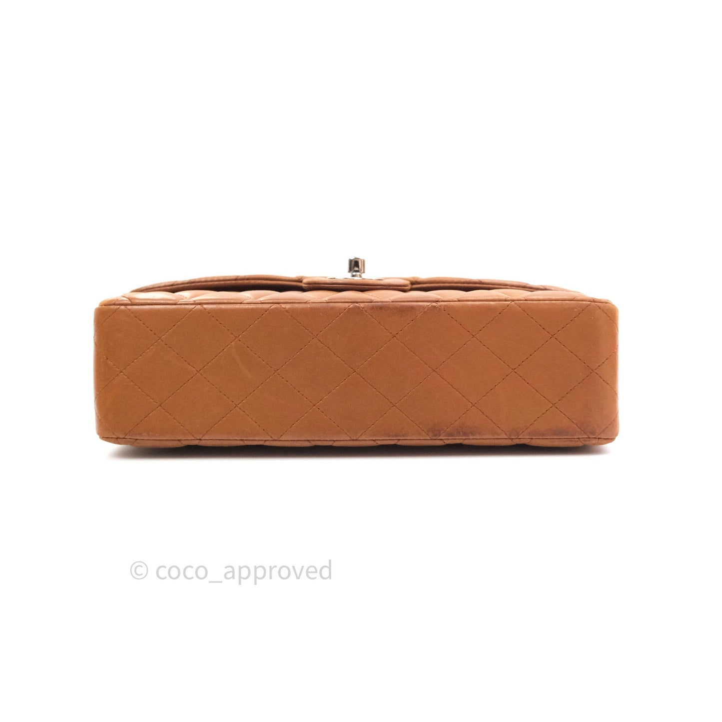 Chanel Classic M/L Brown Lambskin Silver Hardware