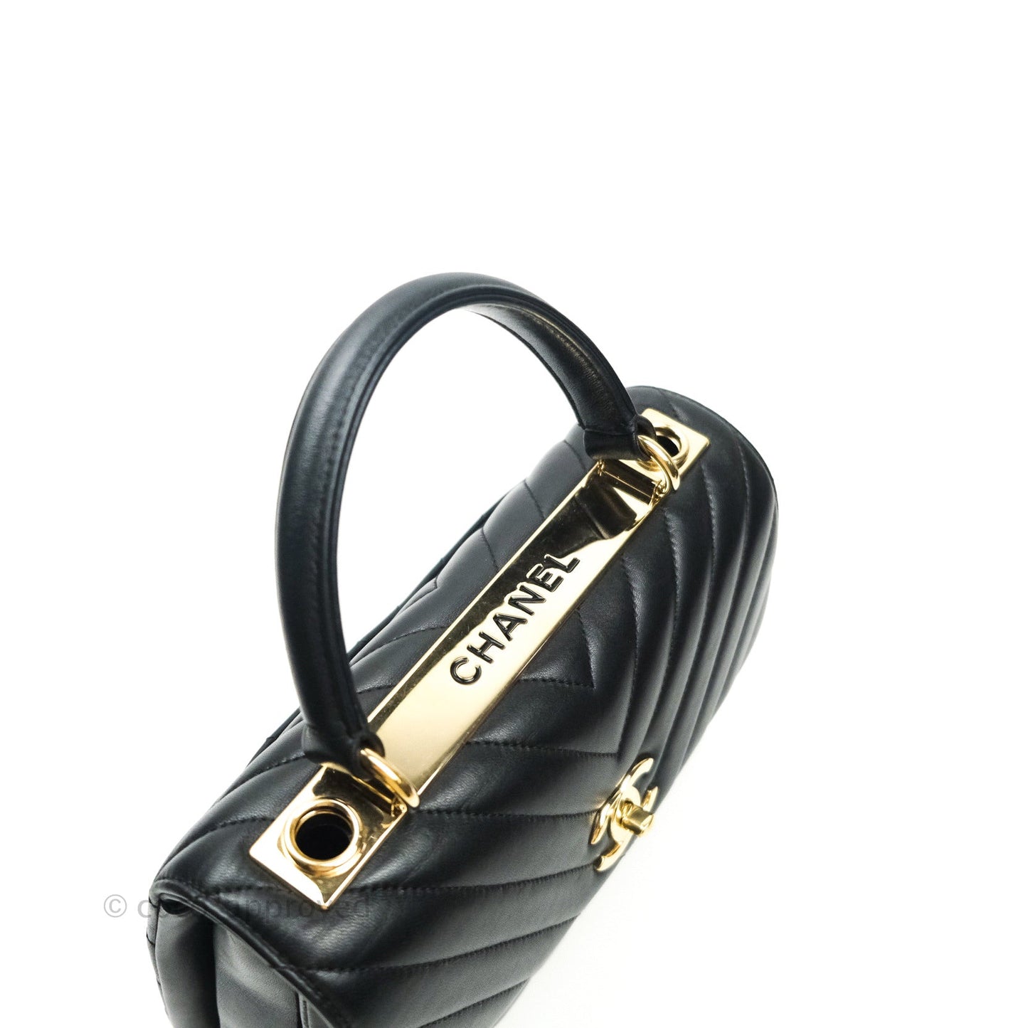 Chanel Trendy CC Chevron Small Black Lambskin Gold Hardware