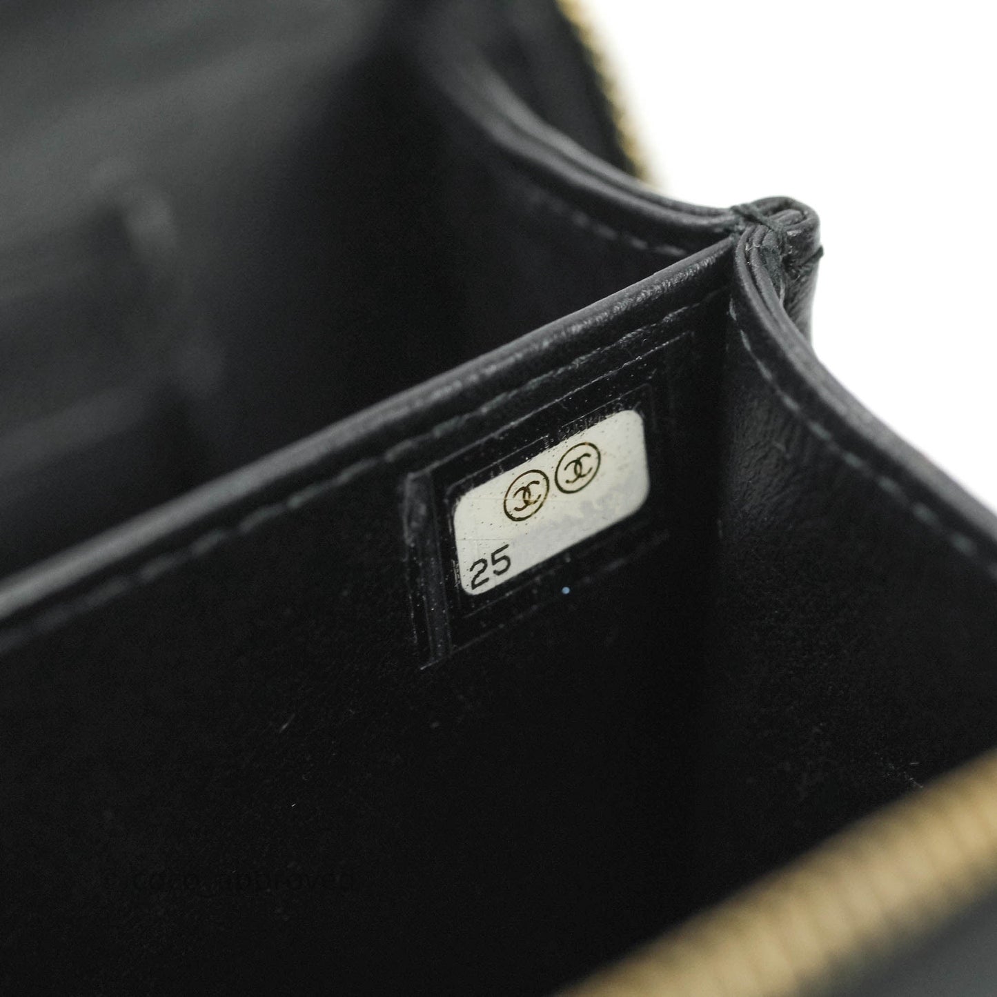 Chanel CC Filigree Vanity Clutch With Chain Caviar Black