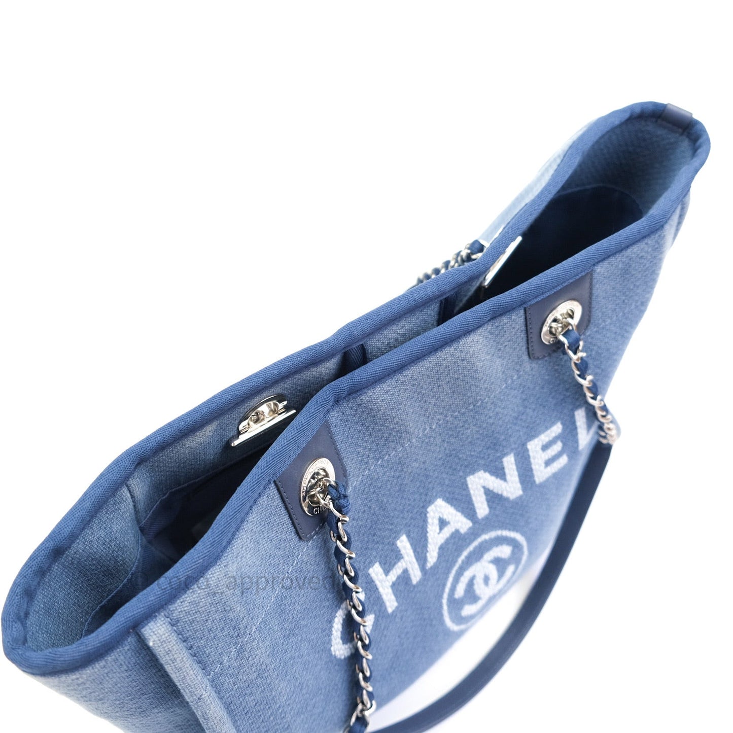 Chanel Canvas Deauville Medium Tote Blue