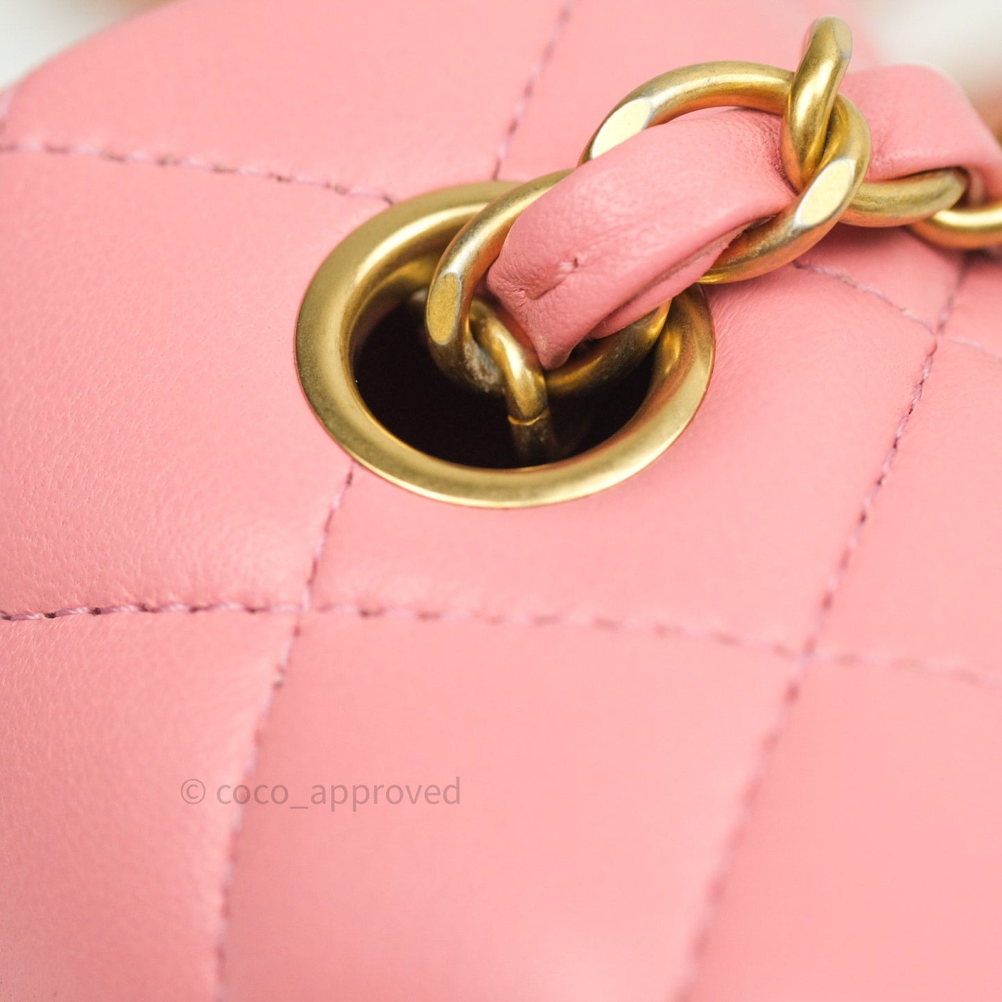Chanel Quilted Mini Rectangular Pink Lambskin Gold Hardware