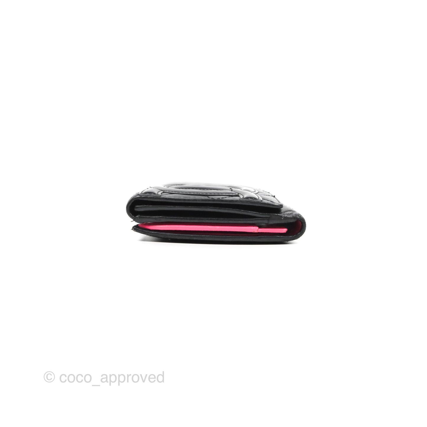 Chanel Quilted Cambon Ligne Flap Wallet Black Lambskin Patent