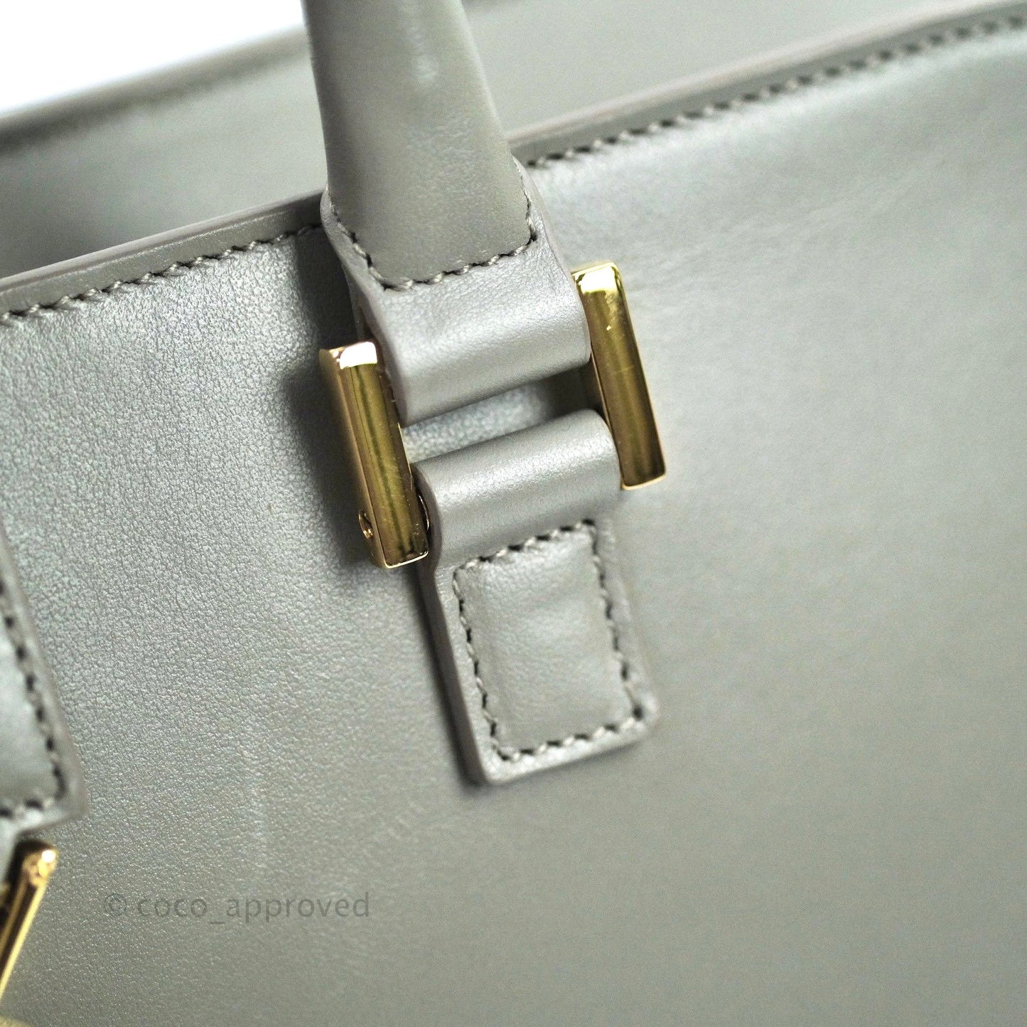 Saint Laurent Calfskin Monogram Cabas Fog
