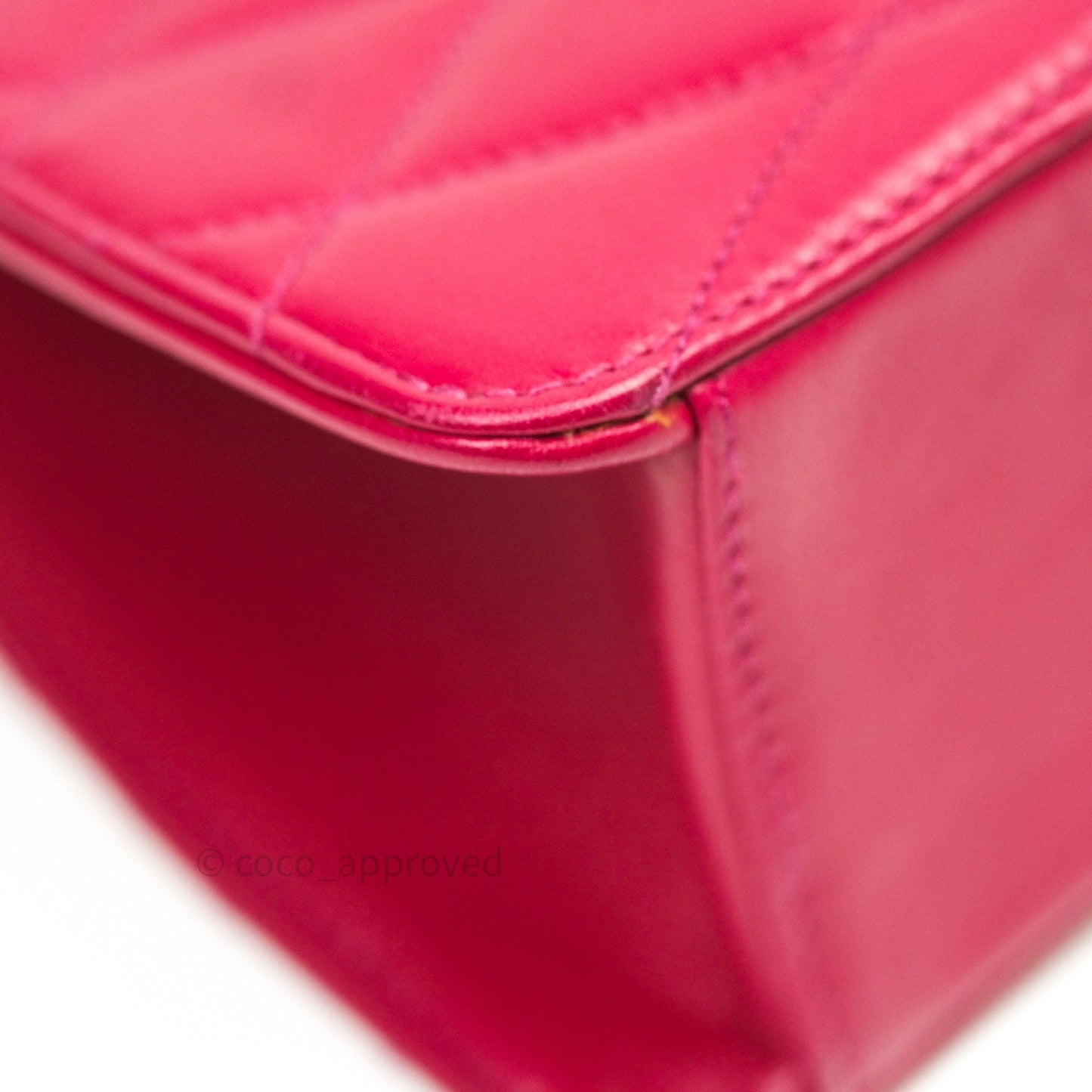 Chanel Vintage Dark Red Pink Lambskin 24K Gold Hardware
