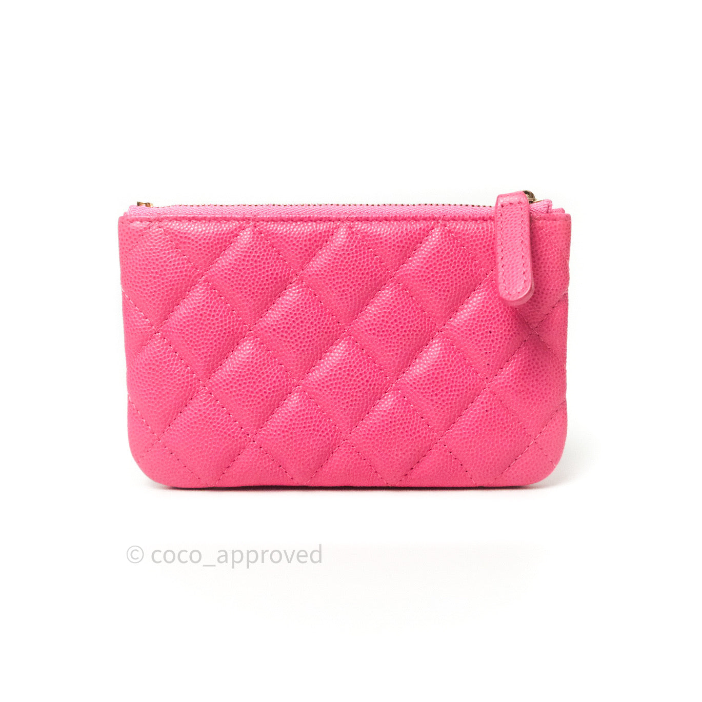 Chanel Quilted Mini O Case Pink Caviar Gold Hardware