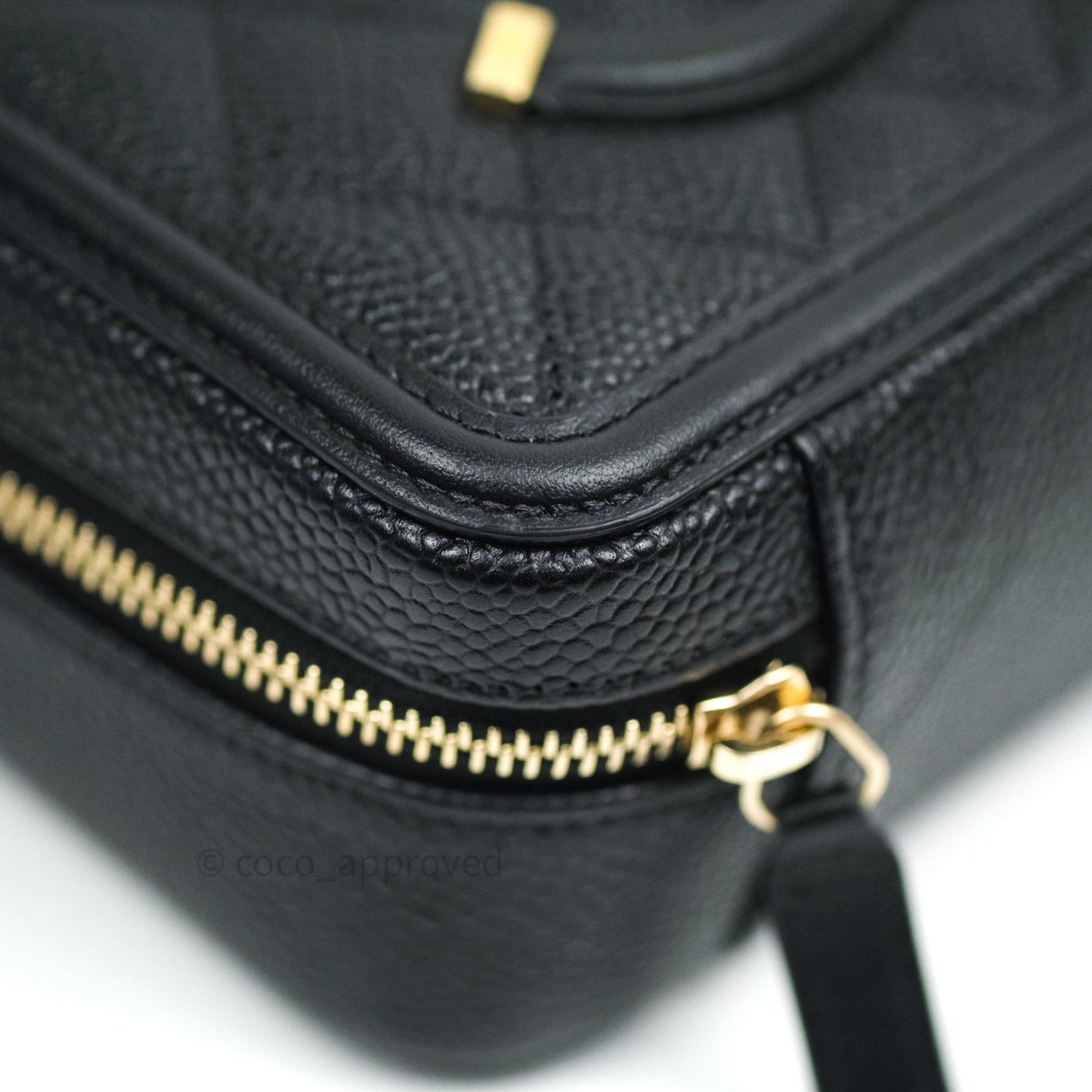 Chanel Quilted CC Filigree Vanity Clutch With Chain Black Caviar
