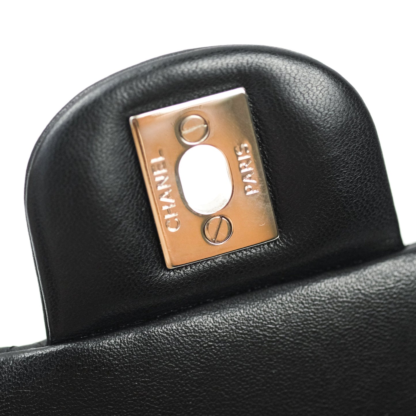 Chanel Quilted Mini Rectangular Black Lambskin Silver Hardware