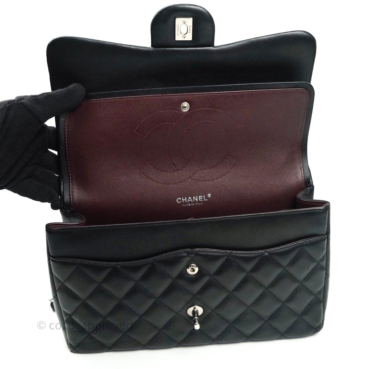Chanel Jumbo Double Flap Black Lambskin Silver Hardware⁣⁣