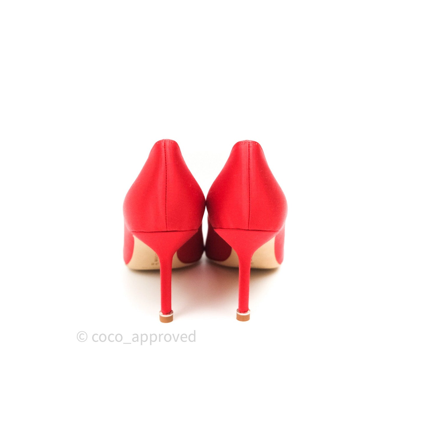 Manolo Blahnik Satin Hangisi Bred Satin Red 70 Pumps 38
