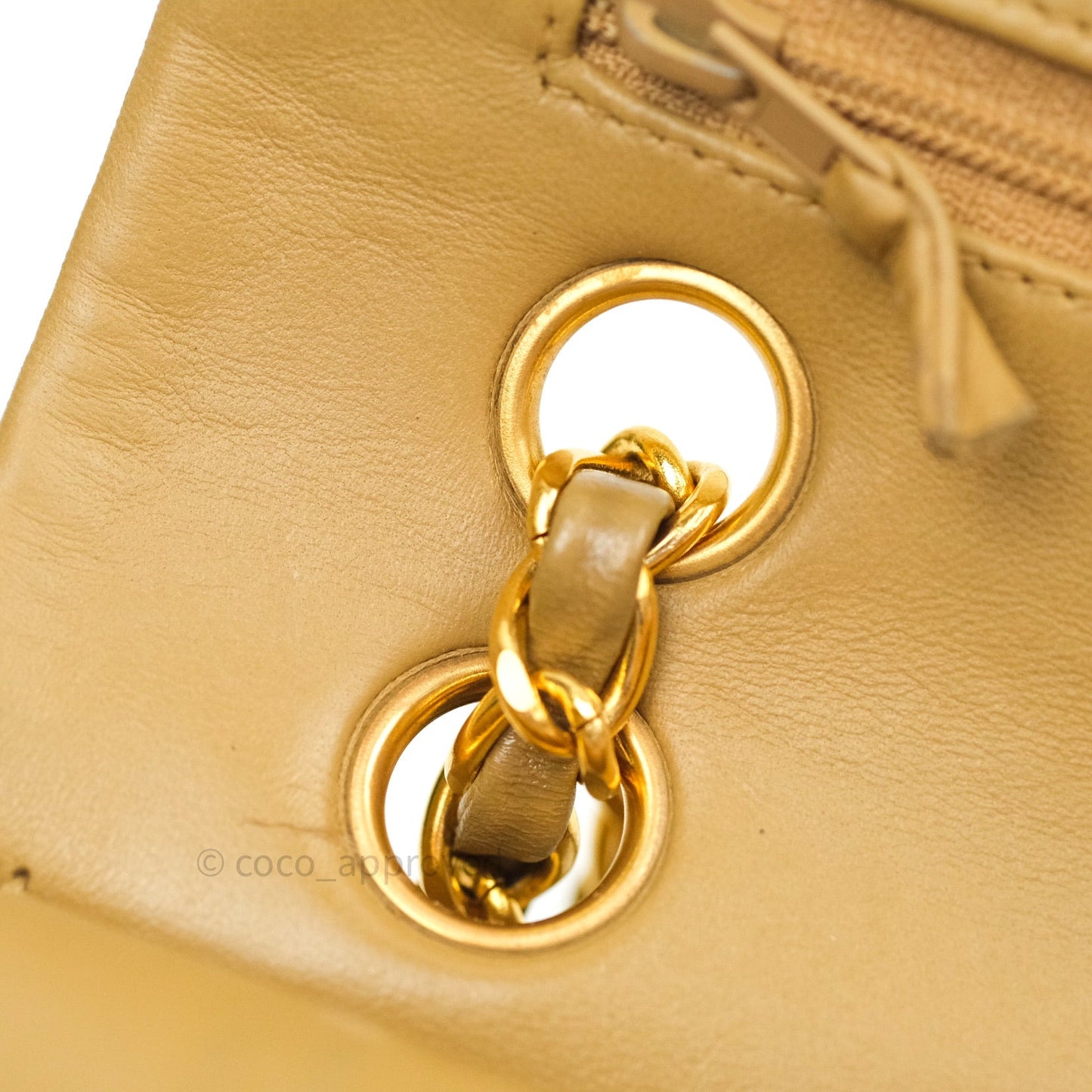 Chanel Classic Vintage Small S/M Flap Beige Lambskin 24K Gold Hardware