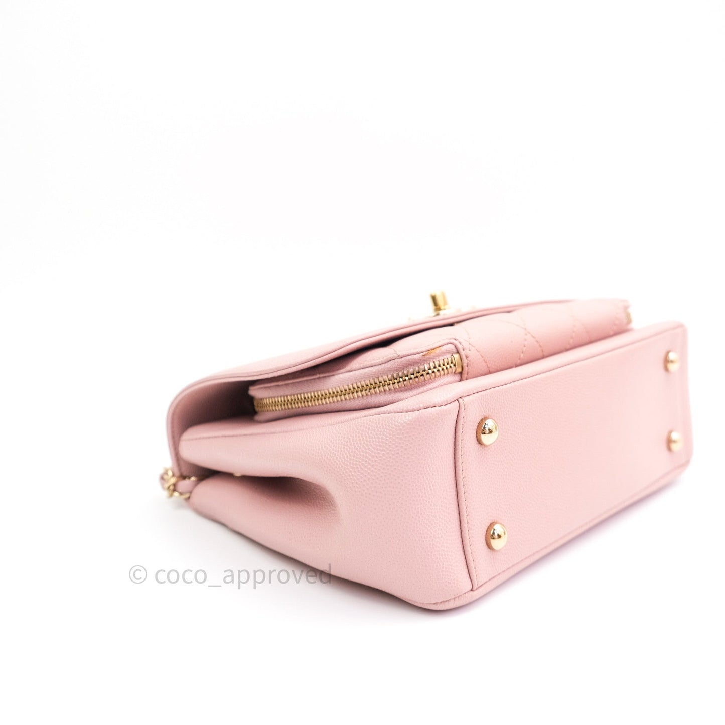 Chanel Quilted Medium Business Affinity Flap Light Pink Light Gold Hardware