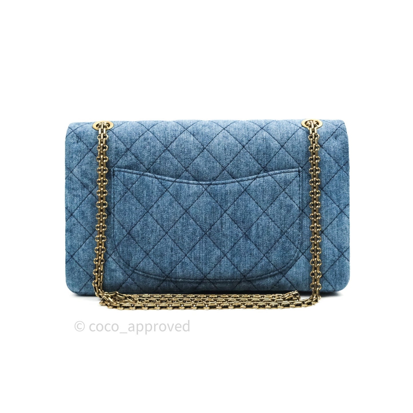 Chanel Reissue Quilted Denim Dark Blue Gold Hardware 226