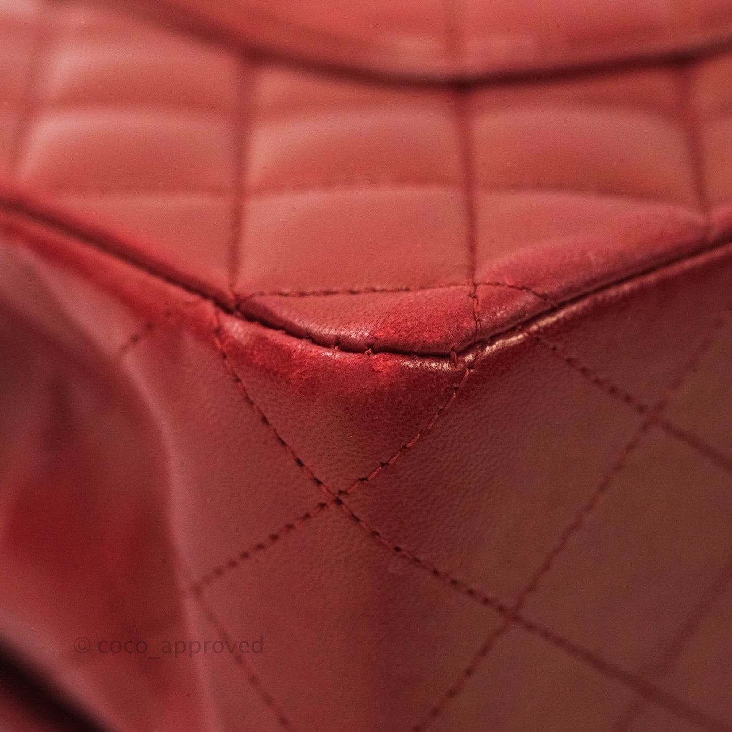 Chanel Classic M/L Medium Double Flap Dark Red Lambskin Gunmetal Hardware