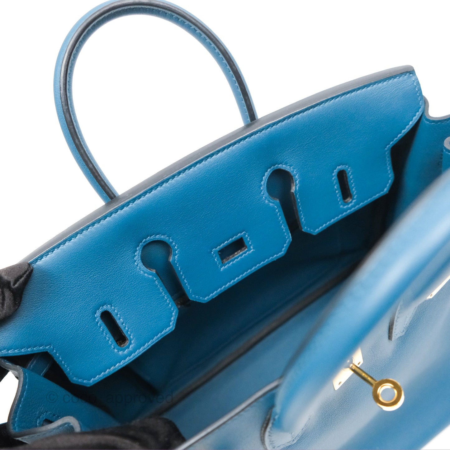 Hermes Birkin 25 Retourne Bleu Colvert Swift Gold Hardware