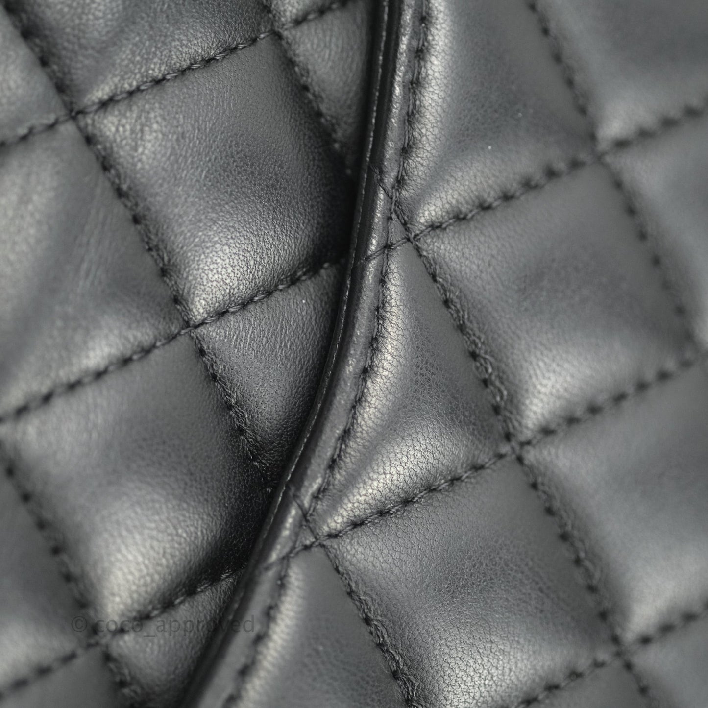 Chanel Mini Square Black Lambskin Aged Gold Hardware