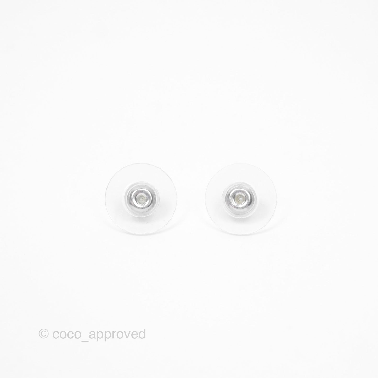 Chanel Crystal CC Earrings Silver Tone 21C