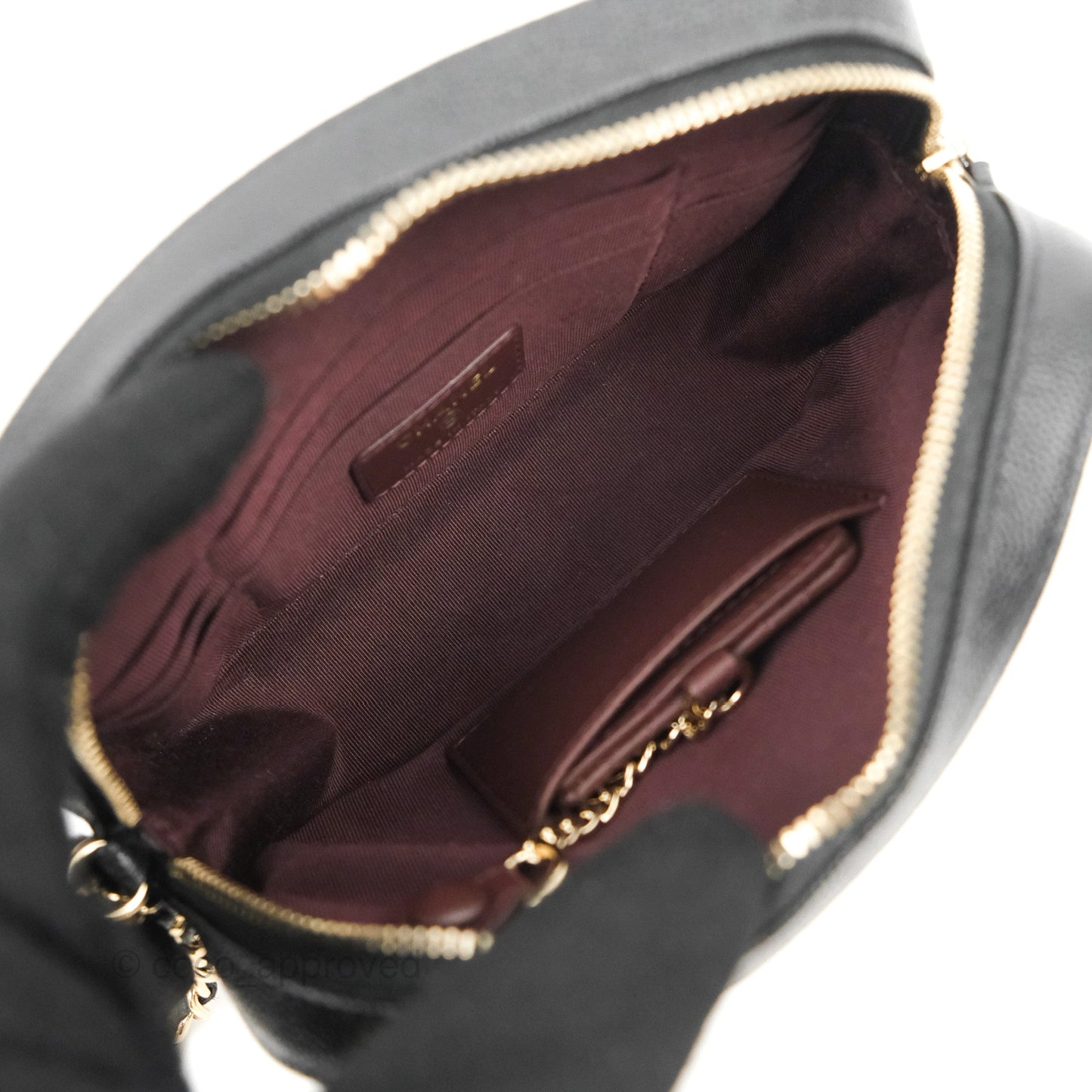 Chanel Quilted Camera Bag Black Caviar Gold Hardware 21A
