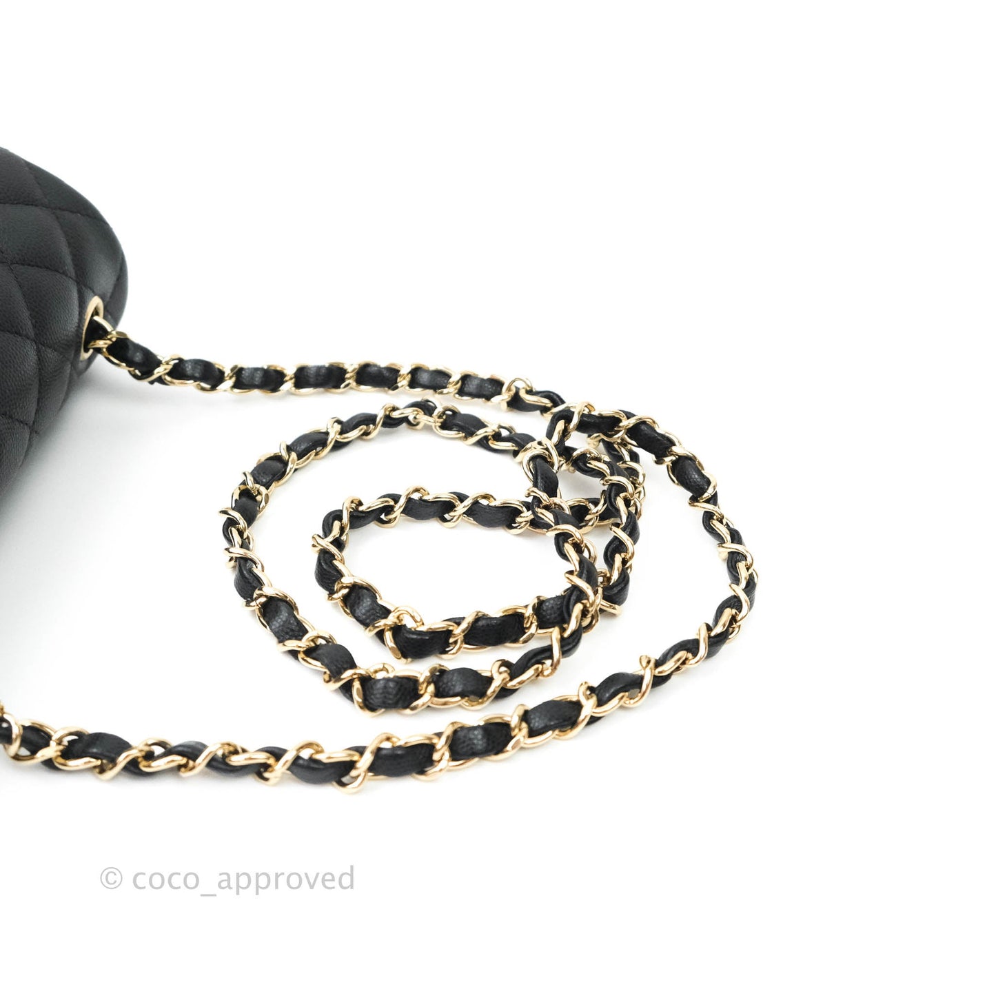 Chanel Quilted Mini Rectangular Black Caviar Gold Hardware