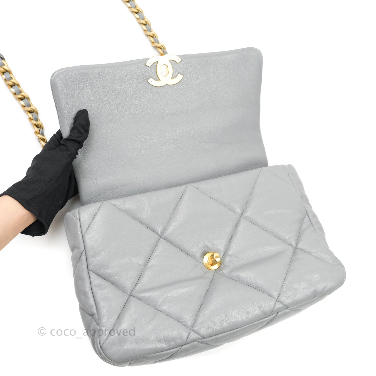 Chanel 19 Medium Grey Mixed Hardware Lambskin