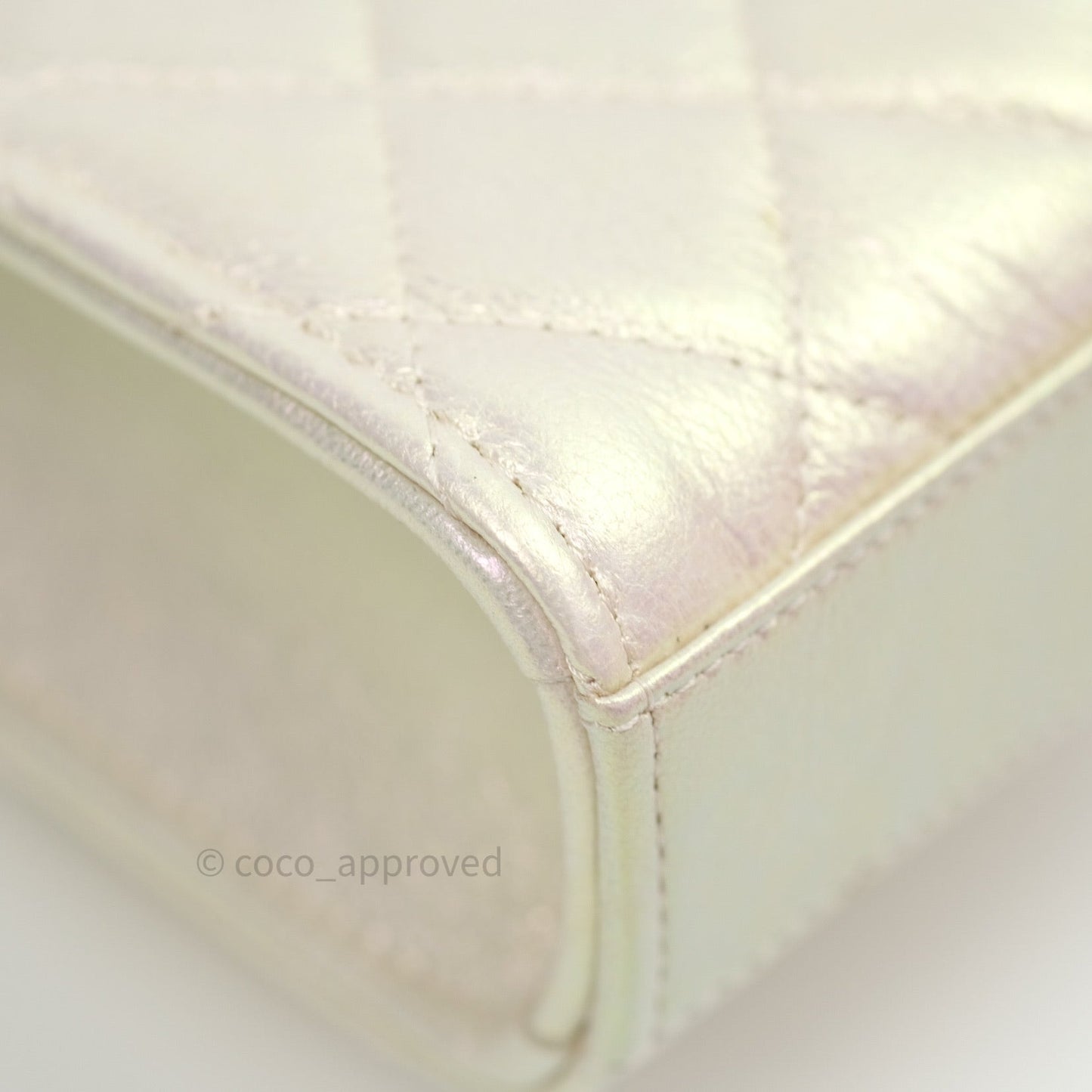 Chanel Classic Ivory Iridescent Gold Hardware Phone Holder